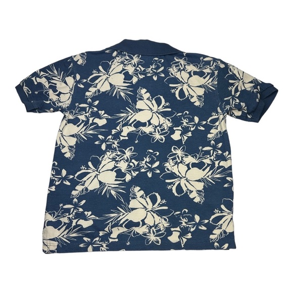 Children’s Place Hawaiian Short Sleeve Polo Shirt Blue Size M - Picture 2 of 7